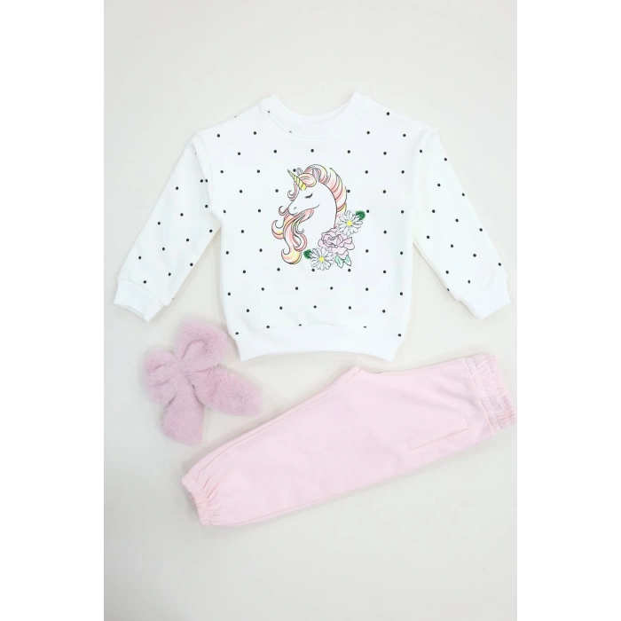 2-5 Yaş 2 İplik Şardonlu Çocuk Takım Pembe - 5264368.1576.