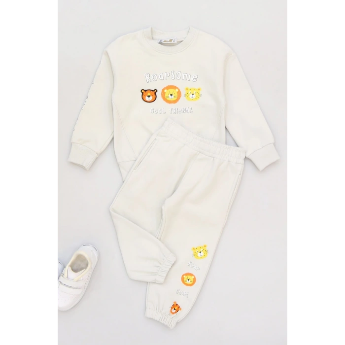 2-5 Yaş Şardonlu Yumoş Kumaş Takım Gri - 1264029.1576.