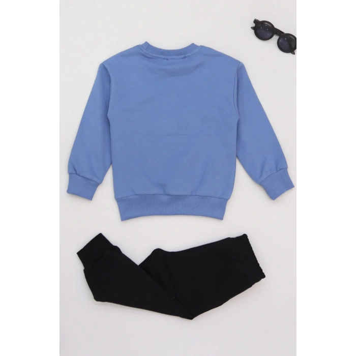 2-5 Yaş Şardonlu Yumoş Kumaş Takım İndigo - 1264350.1576.