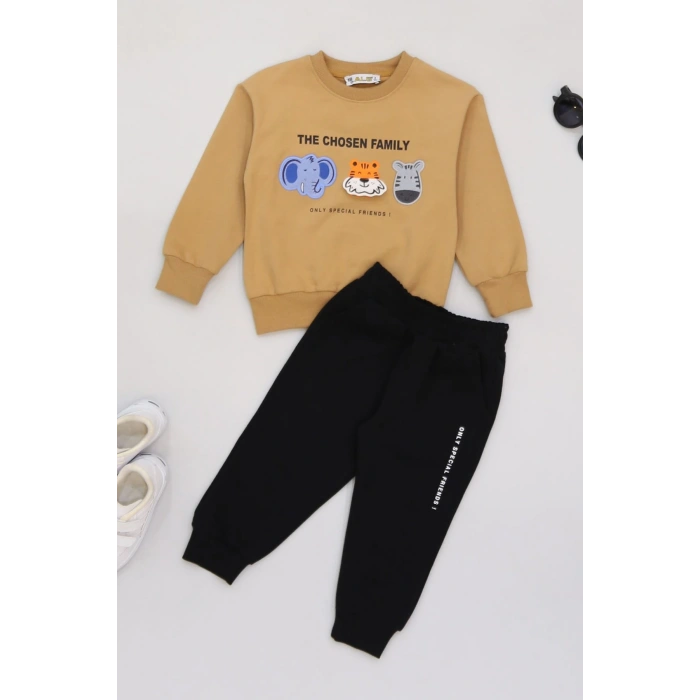 2-5 Yaş Şardonlu Yumoş Kumaş Takım Sütlükahve - 1264350.1576.