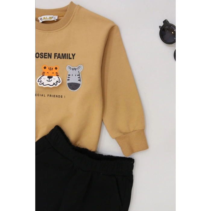 2-5 Yaş Şardonlu Yumoş Kumaş Takım Sütlükahve - 1264350.1576.