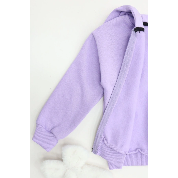 2-6 Yaş Çocuk Baskı Nakışlı Uzun Kol Sweat Lila - 623523.1576.