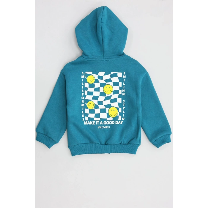 2-6 Yaş Çocuk Baskı Nakışlı Uzun Kol Sweat Zümrüt - 623617.1576.