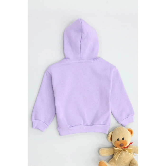 2-6 Yaş Çocuk Panda Baskılı Kapşonlu Lila - 623611.1576.