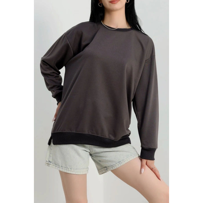 2 İp Bisiklet Yaka Sweat Antrasit - 20790.1878.