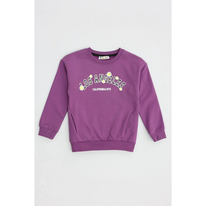 2 İp Şardonlu 6-9 Yaş Sweat Mor - 6264149.1576.