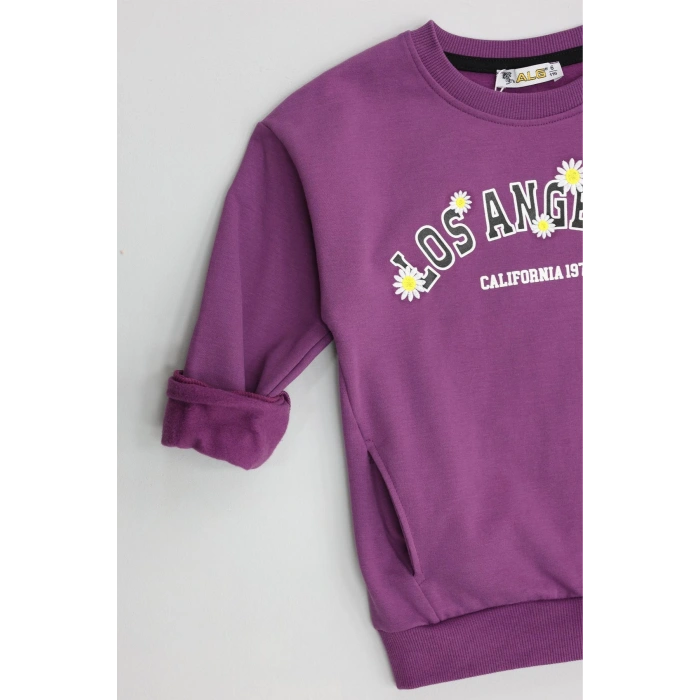 2 İp Şardonlu 6-9 Yaş Sweat Mor - 6264149.1576.