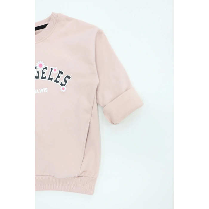 2 İp Şardonlu 6-9 Yaş Sweat Pudra - 6264149.1576.