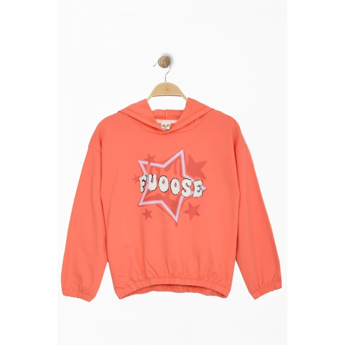 2 İp Şardonlu Baskılı Kapüşonlu 8-12 Yaş Sweat Narçiçeği - 725432.1576.