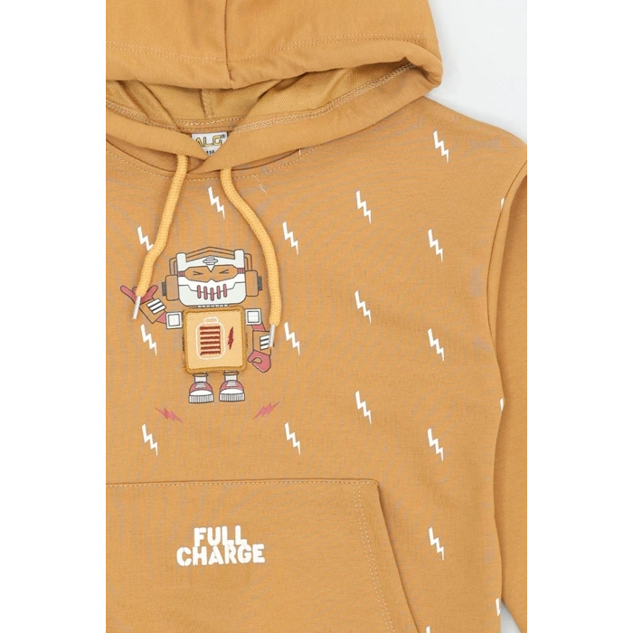 2 İp Şardonlu Penye Çocuk Sweat 6-9 Yaş Camel - 2264014.1576.
