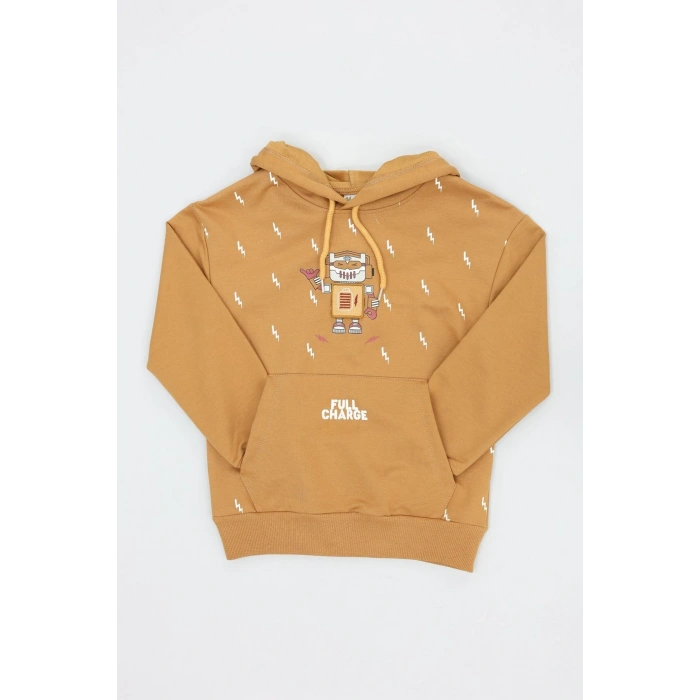 2 İp Şardonlu Penye Çocuk Sweat 6-9 Yaş Camel - 2264014.1576.