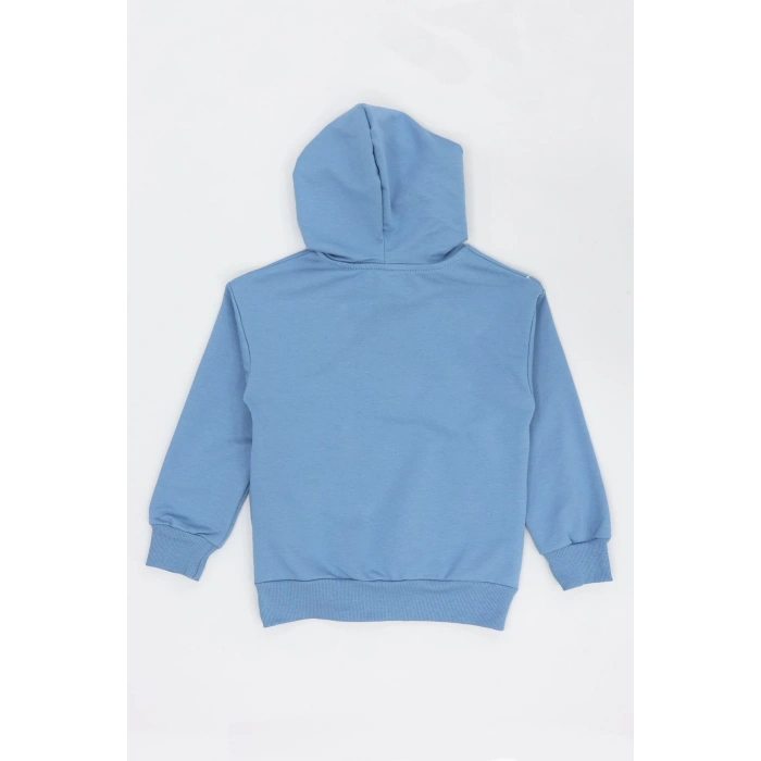 2 İp Şardonlu Penye Çocuk Sweat 6-9 Yaş Mavi - 2264014.1576.