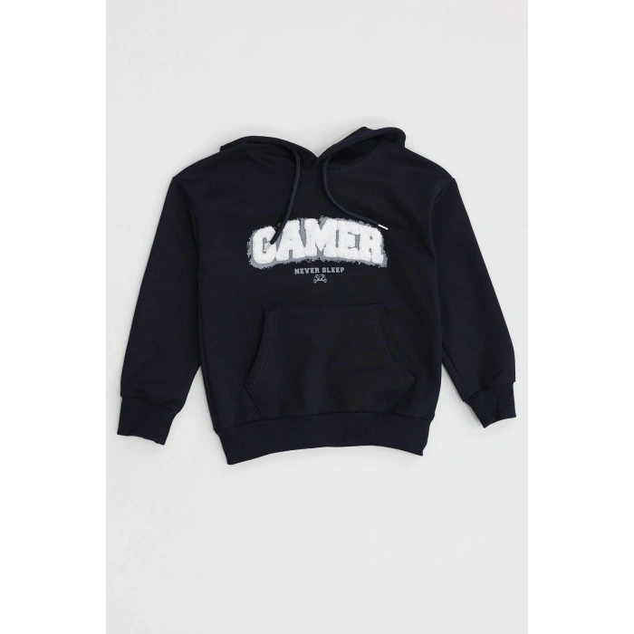 2 İp Şardonsuz Penye Çocuk Sweat 6-9 Yaş Lacivert - 2264203.1576.