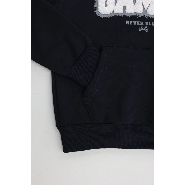 2 İp Şardonsuz Penye Çocuk Sweat 6-9 Yaş Lacivert - 2264203.1576.