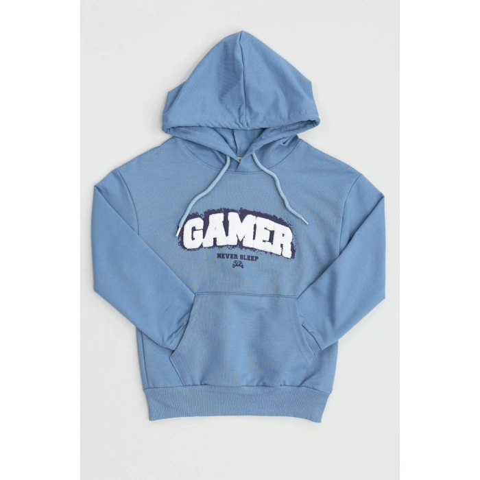 2 İp Şardonsuz Penye Çocuk Sweat 6-9 Yaş Mavi - 2264203.1576.