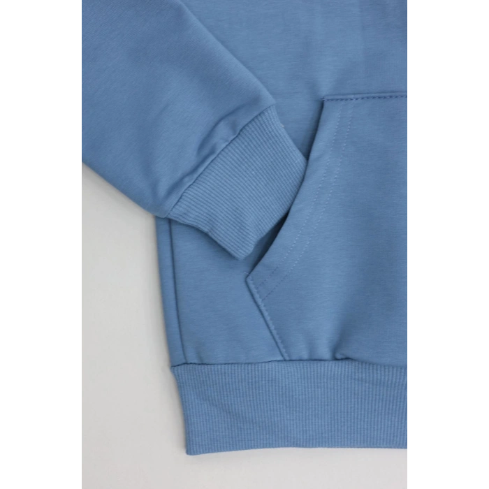 2 İp Şardonsuz Penye Çocuk Sweat 6-9 Yaş Mavi - 2264203.1576.