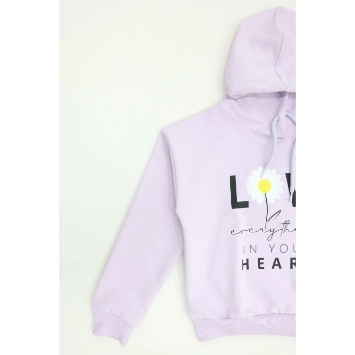 2 İp Şardonsuz Penye Sweat 5-8 Yaş Lila - 6264271.1576.