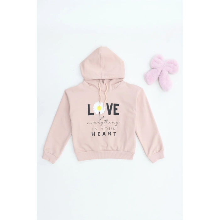 2 İp Şardonsuz Penye Sweat 5-8 Yaş Pudra - 6264271.1576.