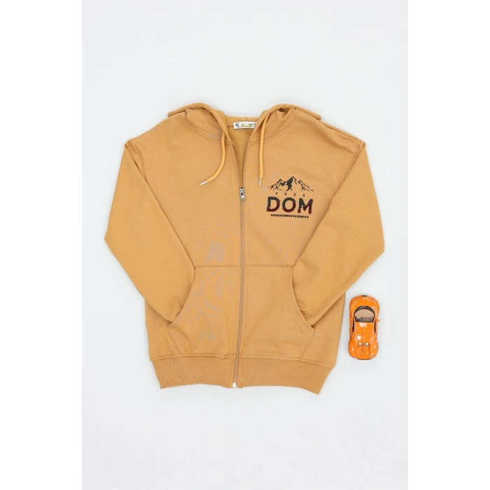 2 İplik 10-13 Yaş Kompak Fermuarlı Sweat Camel - 3264268.1576.