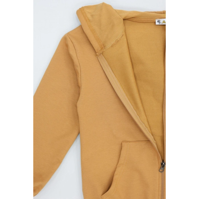 2 İplik 10-13 Yaş Kompak Fermuarlı Sweat Camel - 3264268.1576.
