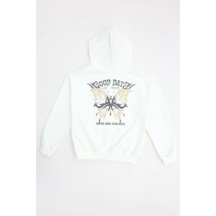 2 İplik 10-13 Yaş Kompak Fermuarlı Sweat Ekru - 7264277.1576.