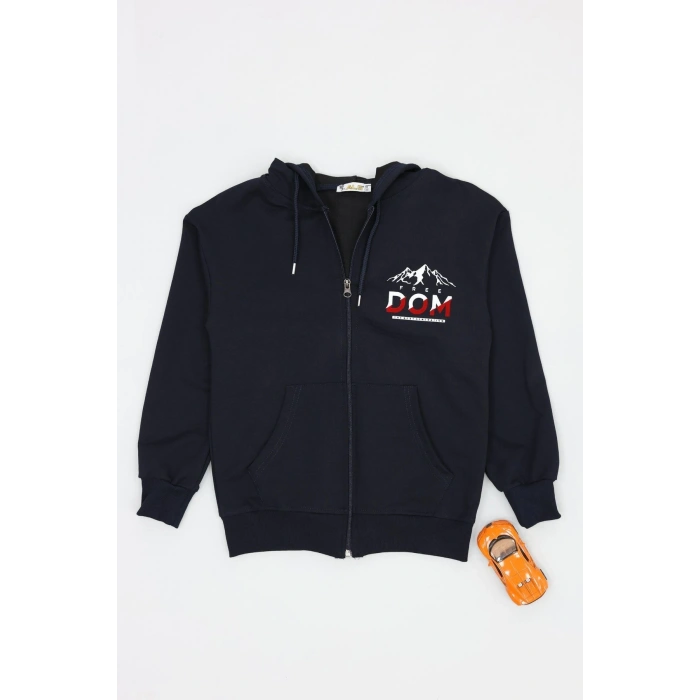 2 İplik 10-13 Yaş Kompak Fermuarlı Sweat Lacivert - 3264268.1576.