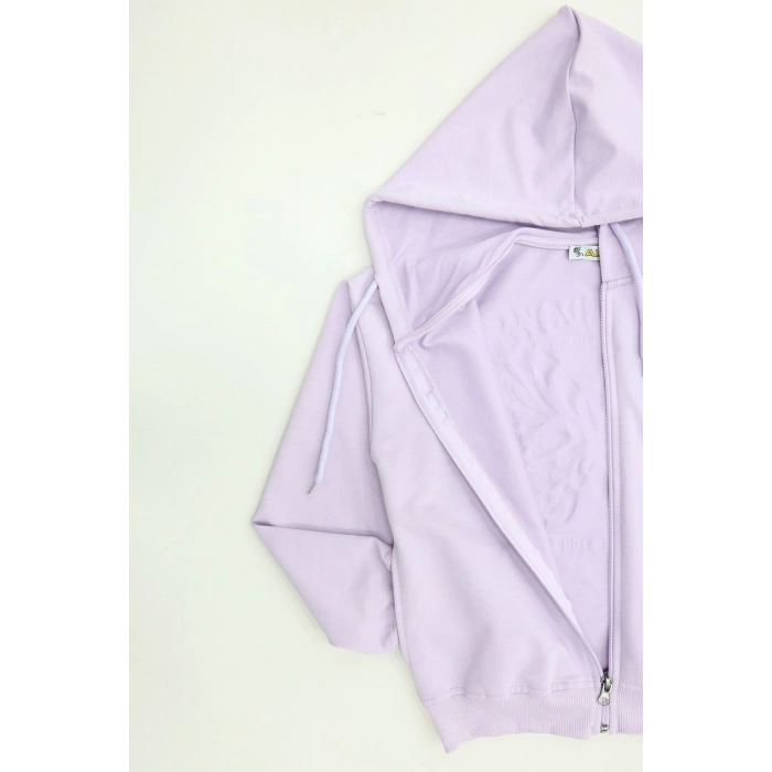 2 İplik 10 13 Yaş Kompak Fermuarlı Sweat Lila - 7264277.1576.