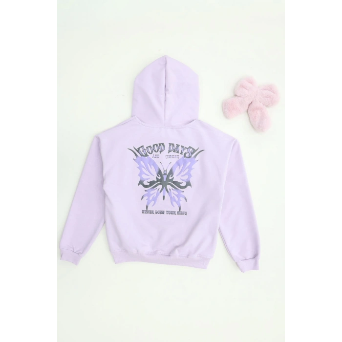 2 İplik 10 13 Yaş Kompak Fermuarlı Sweat Lila - 7264277.1576.