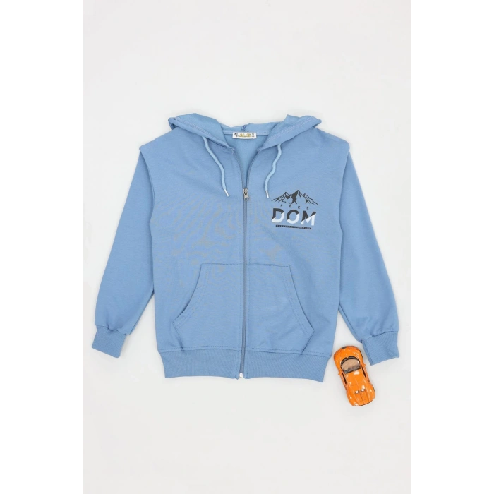 2 İplik 10-13 Yaş Kompak Fermuarlı Sweat Mavi - 3264268.1576.