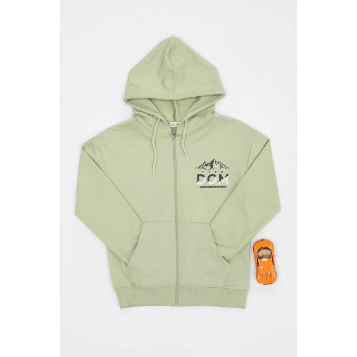 2 İplik 10-13 Yaş Kompak Fermuarlı Sweat Mint - 3264268.1576.