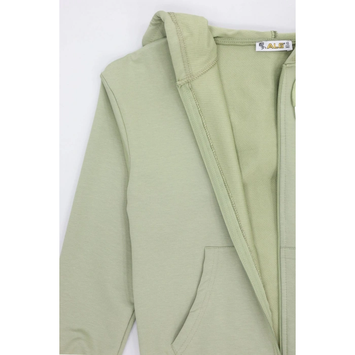 2 İplik 10-13 Yaş Kompak Fermuarlı Sweat Mint - 3264268.1576.
