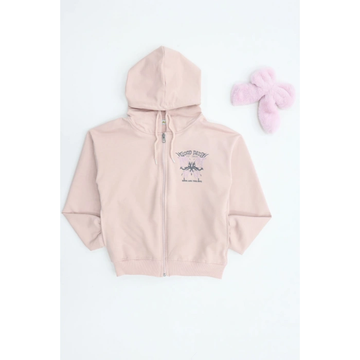 2 İplik 10-13 Yaş Kompak Fermuarlı Sweat Pudra - 7264277.1576.