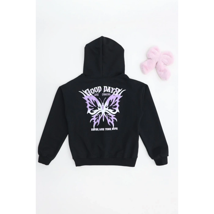 2 İplik 10 13 Yaş Kompak Fermuarlı Sweat Siyah - 7264277.1576.