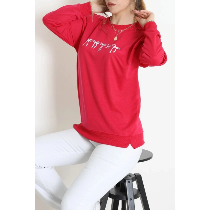 2 İplik Baskılı Sweat Fuşyaekru - 42718.1878.