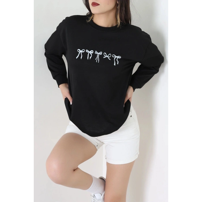 2 İplik Baskılı Sweat Siyahekru - 42718.1878.