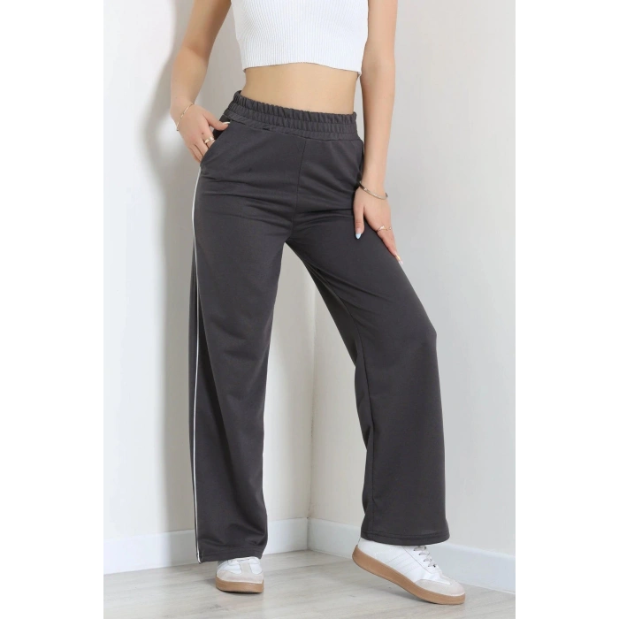 2 İplik Biyeli Palazzo Eşofmana Altı Antrasit - 30106.1878.