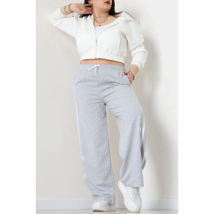 2 İplik Büyük Beden Eşofman Altı Gri - 52178.1005.