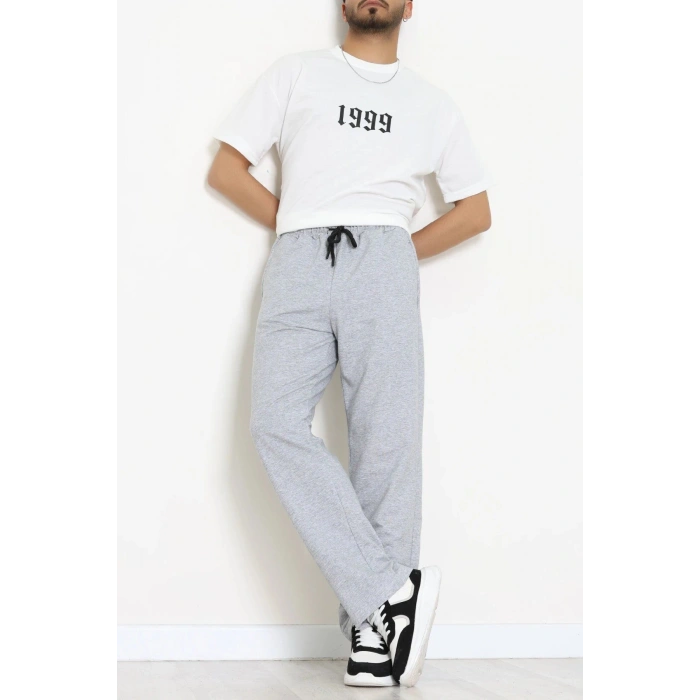 2 İplik Erkek Eşofman Alt Gri - 70968.2066.