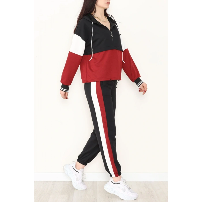 2 İplik Eşofman Takımı Siyahbordo1 - 8122.1005.