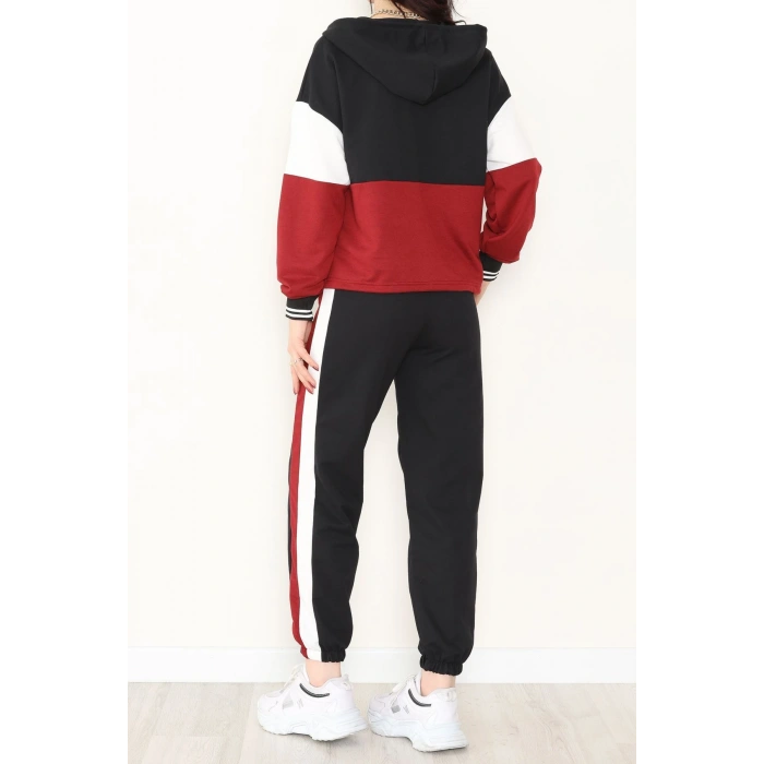 2 İplik Eşofman Takımı Siyahbordo1 - 8122.1005.