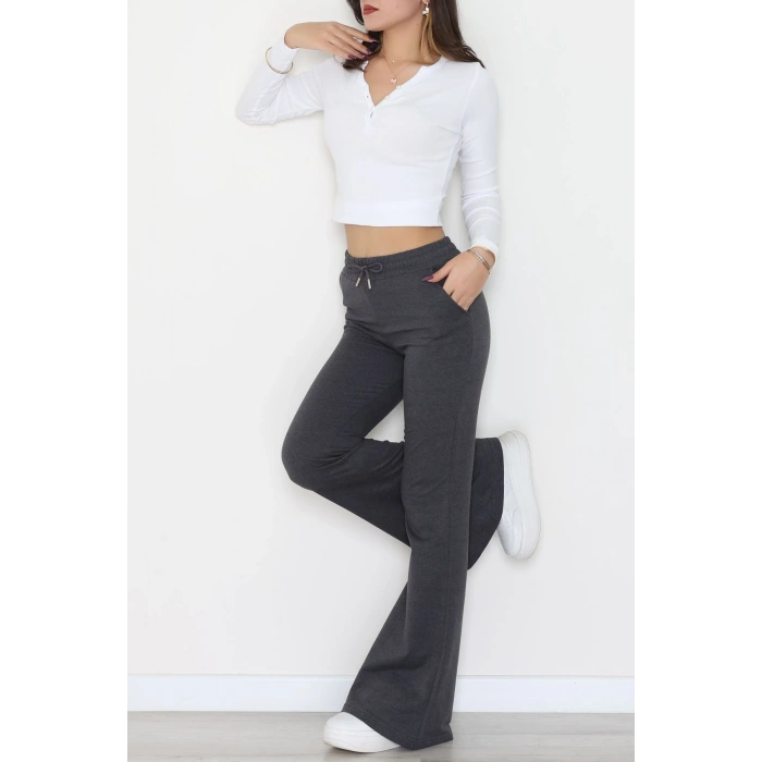 2 İplik İspanyol Paça Eşofman Altı Füme - 52118.1857.