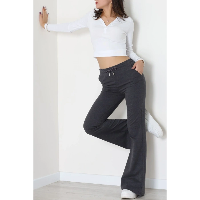 2 İplik İspanyol Paça Eşofman Altı Füme - 52118.1857.