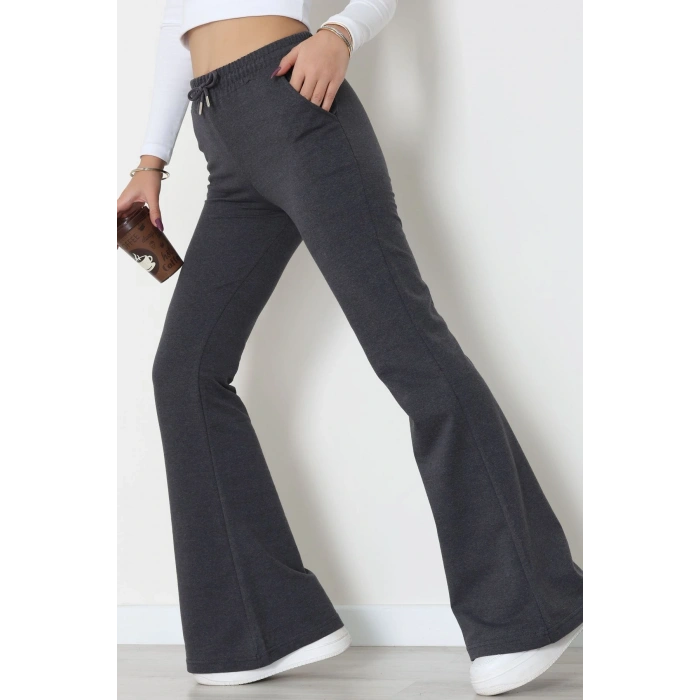 2 İplik İspanyol Paça Eşofman Altı Füme - 52118.1857.