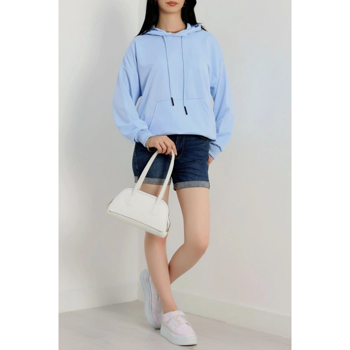 2 İplik Kapşonlu Kanguru Cepli Sweat Bebemavi - 30090.1878.