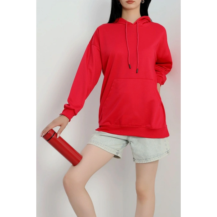 2 İplik Kapşonlu Kanguru Cepli Sweat Koyupembe - 30090.1878.