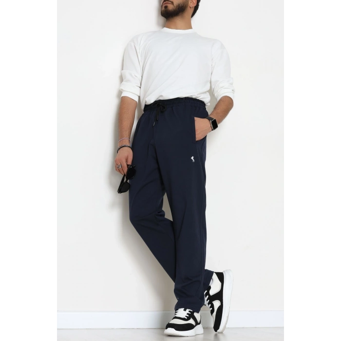 2 İplik Nakışlı Cep Fermuar Detaylı Erkek Eşofman Altı Laci - 70838.2066.