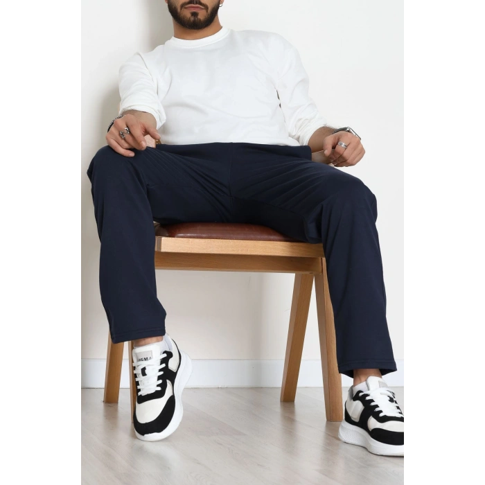 2 İplik Nakışlı Cep Fermuar Detaylı Erkek Eşofman Altı Laci - 70838.2066.