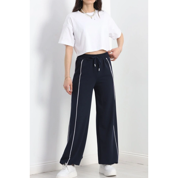 2 İplik Paça Stoperli Eşofman Altı Lacivert - 40019.1857.