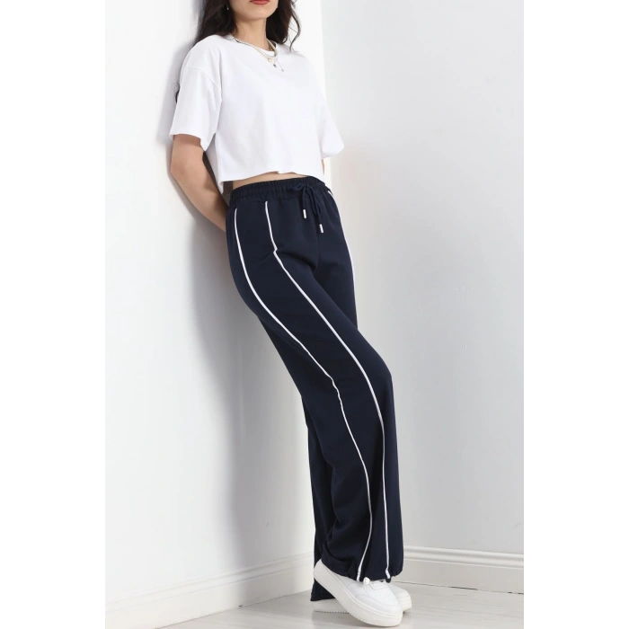 2 İplik Paça Stoperli Eşofman Altı Lacivert - 40019.1857.