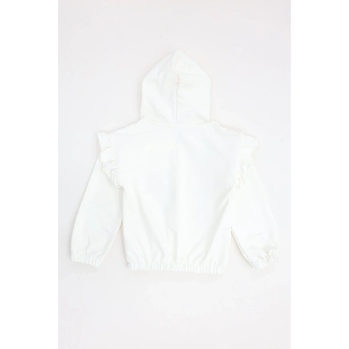 2 İplik Şardonsuz Fermuarlı Ceket 5-8 Yaş Ekru - 6264276.1576.